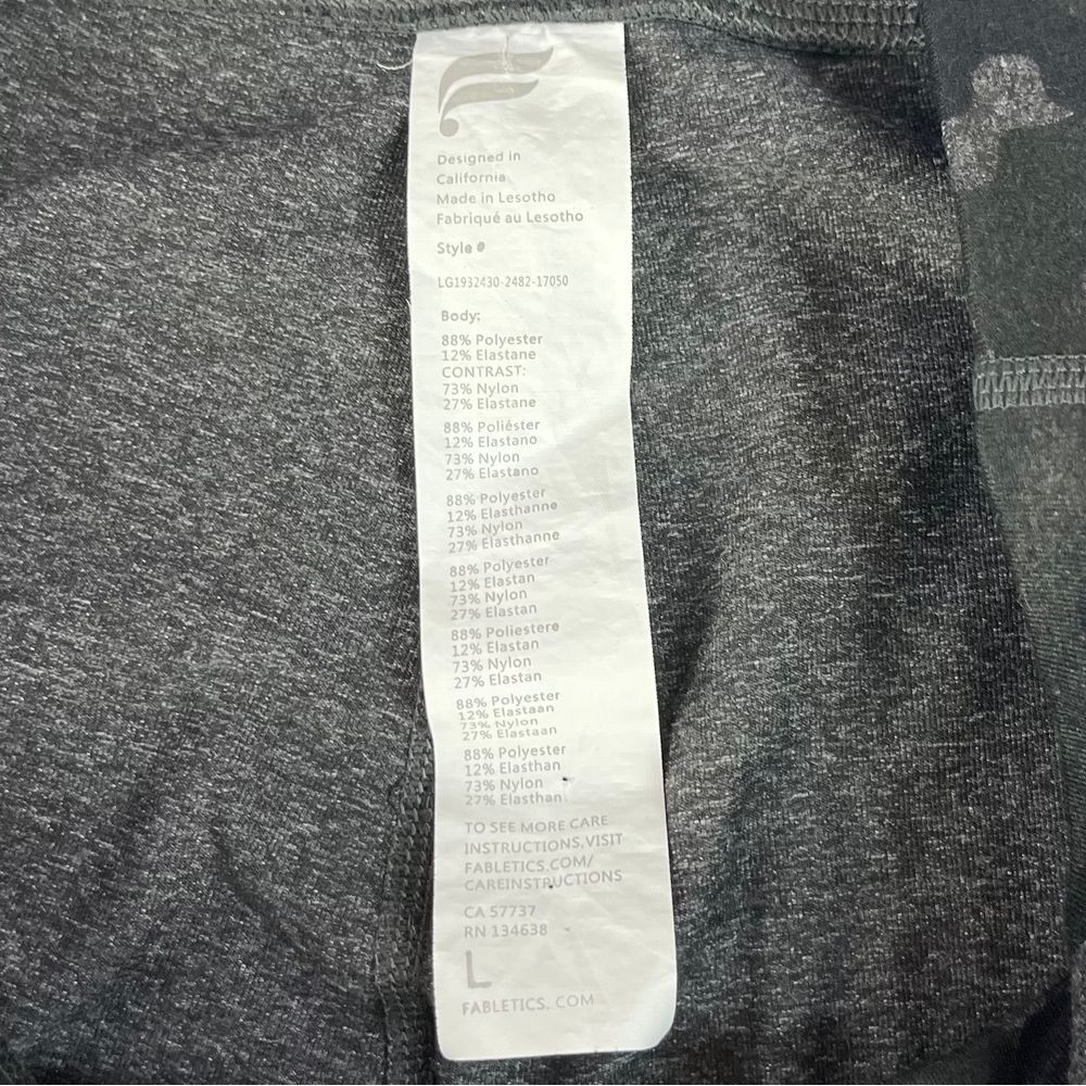 PowerHold by Fabletics Side Pockets Camo Leggings Mesh Side Womens Size Large - Picture 11 of 11